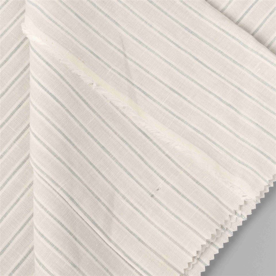 Off White Grey Striped Linen Fabric best